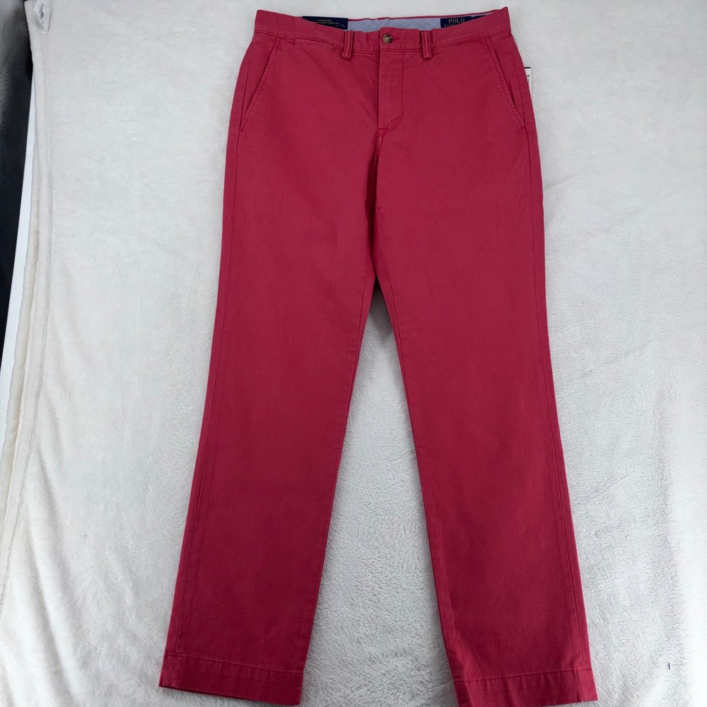 Polo Ralph Lauren Mens Stretch Straight Fit Chino Pants Salmon 32x32 NWT Preppy